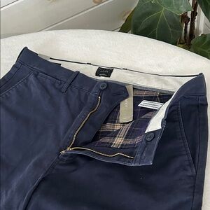 J. Crew Men's Navy winter fall insulated double-lined heritage patterned Chinos